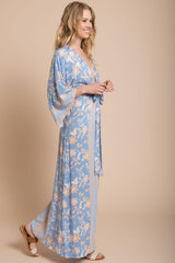 Kira Kimono Maxi Dress Blue