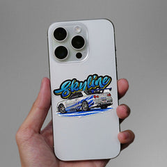 Blue White Sports Car Rear Glitter Sticker - Glitter Stickers | STICK IT UP