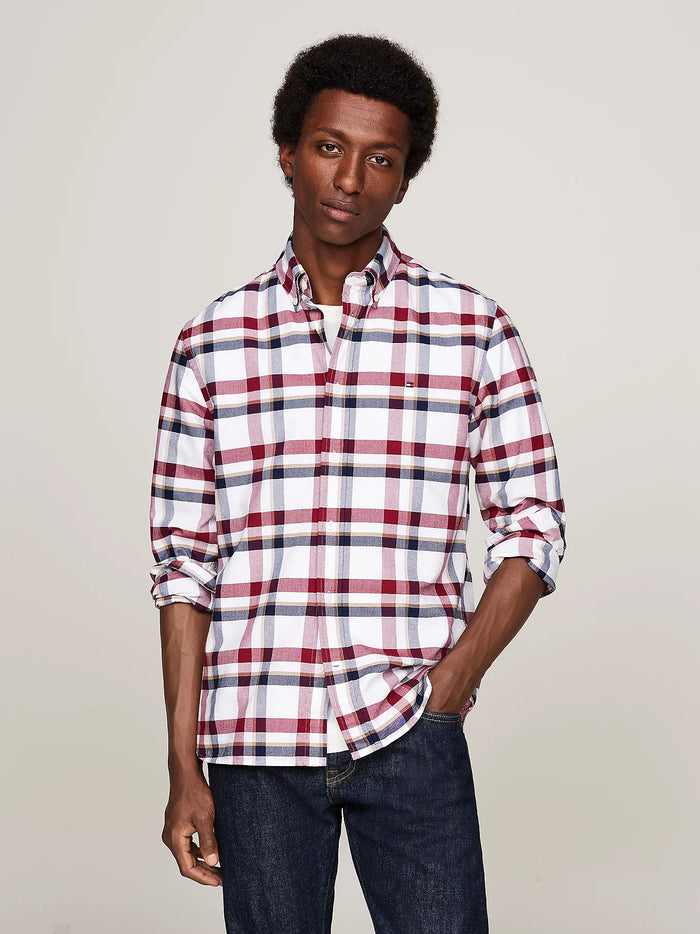 Check Oxford Shirt in Deep Rouge