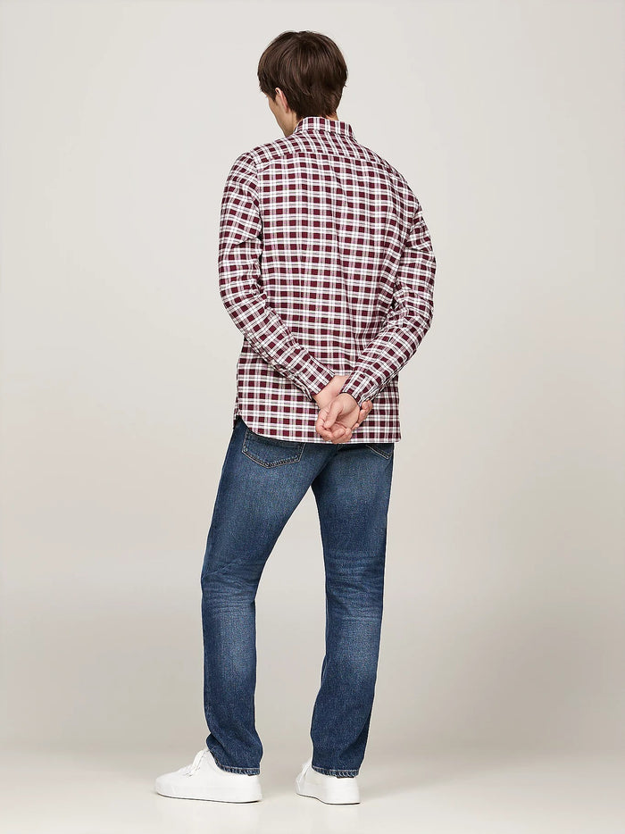 Check Slim Fit Oxford Shirt in Indigo