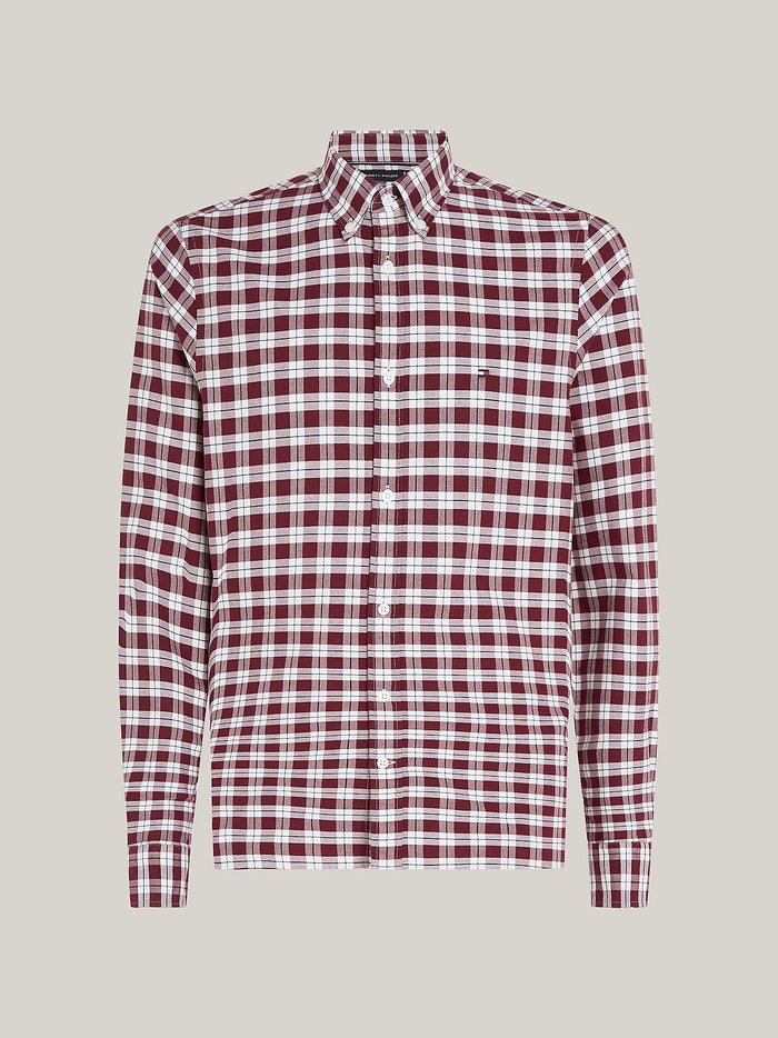 Check Slim Fit Oxford Shirt in Indigo