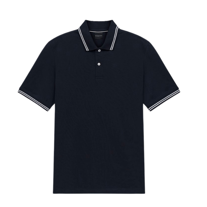 Contrast Cuff Polo in Navy