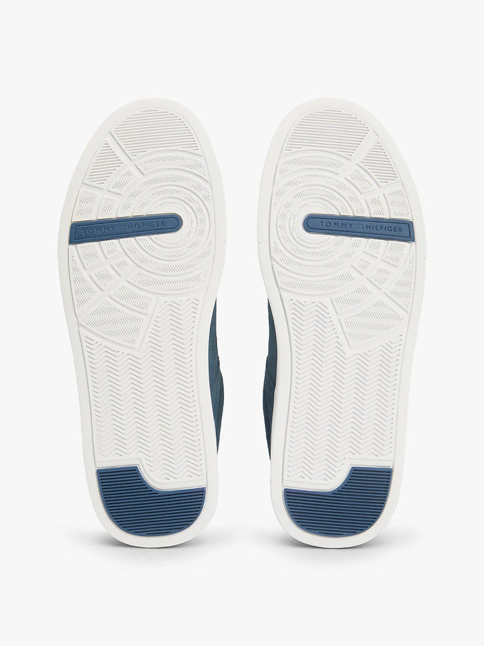 Contrast Heel Court Trainers in Blue