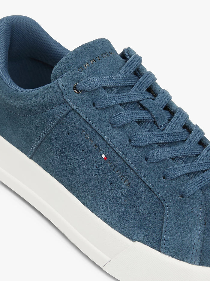 Contrast Heel Court Trainers in Blue