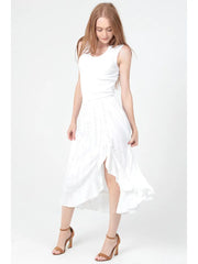 The Vanessa Embroidered Ruffle Midi Dress