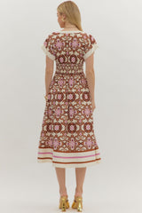 Myra Botanical Cap Sleeve Dress