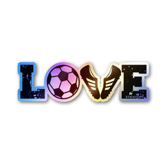 Football Love Holographic Stickers - Holographic stickers | STICK IT UP