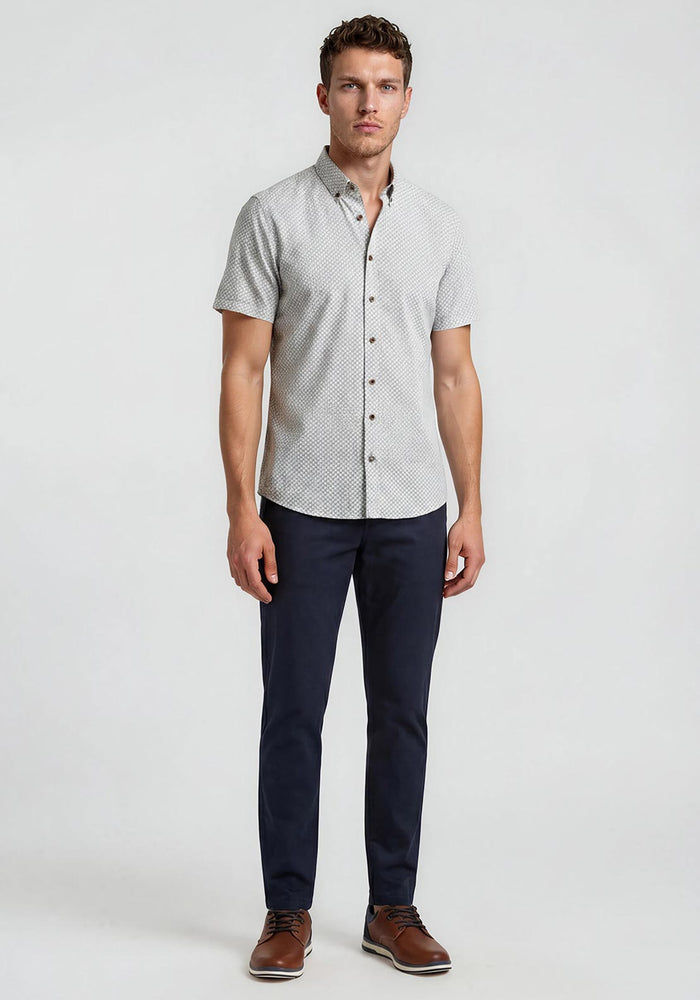 Geo Pattern Shirt in Beige