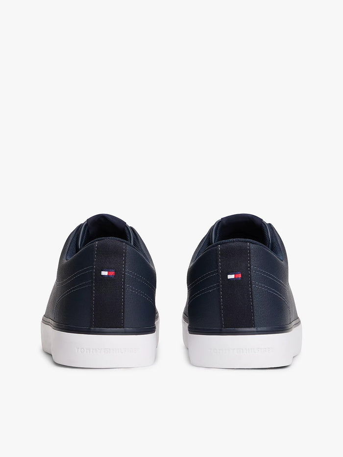 Logo Lace-Up Trainers With Leather in Navy