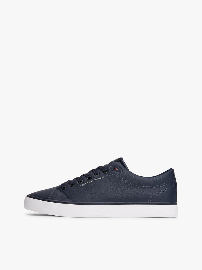 Logo Lace-Up Trainers With Leather in Navy