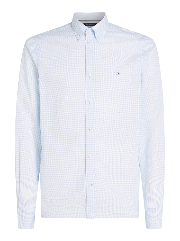Micro Print Slim Fit Shirt in White