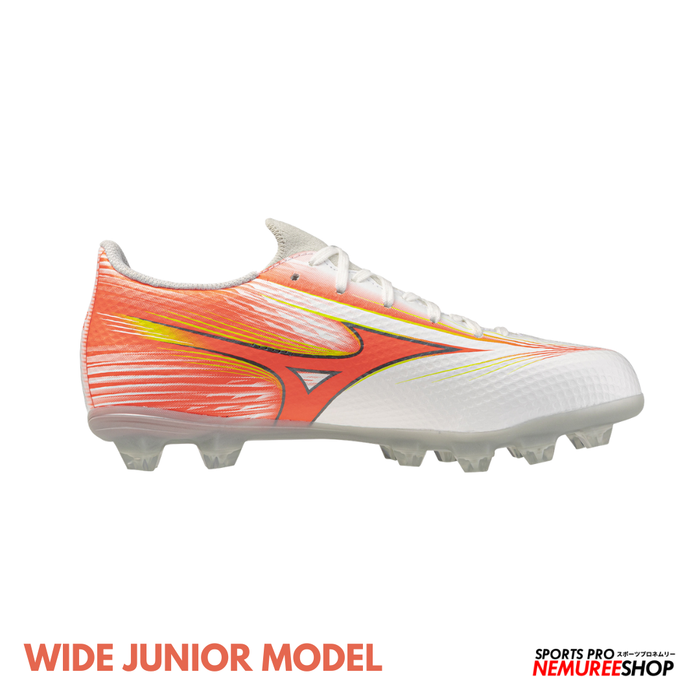 MIZUNO Football Shoes ALPHA 3 SELECT JR WIDE (WHITE/LAVA ORANGE/EVENING PRIMROSE)