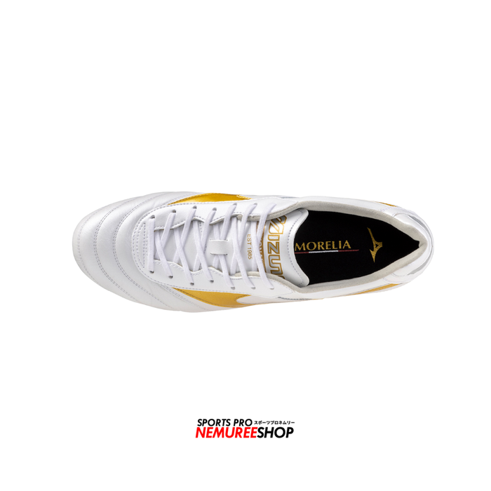 MIZUNO Football Shoes MORELIA 2 ELITE AG (WHITE / GOLD) - Nemuree Shop - Online Sports Store