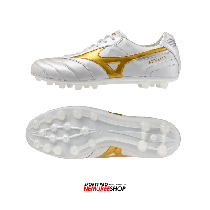 MIZUNO Football Shoes MORELIA 2 ELITE AG (WHITE / GOLD) - Nemuree Shop - Online Sports Store