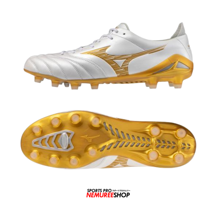 MIZUNO Football Shoes MORELIA NEO 4 ELITE (WHITE / GOLD) - Nemuree Shop - Online Sports Store