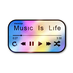 Music Is Life Sticker Holographic Stickers - Holographic stickers | STICK IT UP