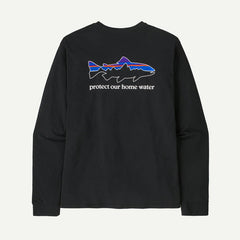 PATAGONIA L/S HOME WATER TROUT RESPONSIBILI-TEE BLACK MENS SHIRT