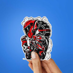 Red Sportbike Speedometer Glitter Sticker - Glitter Stickers | STICK IT UP