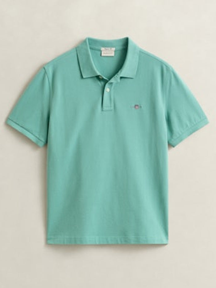 Shield Piqué Polo in Turquoise