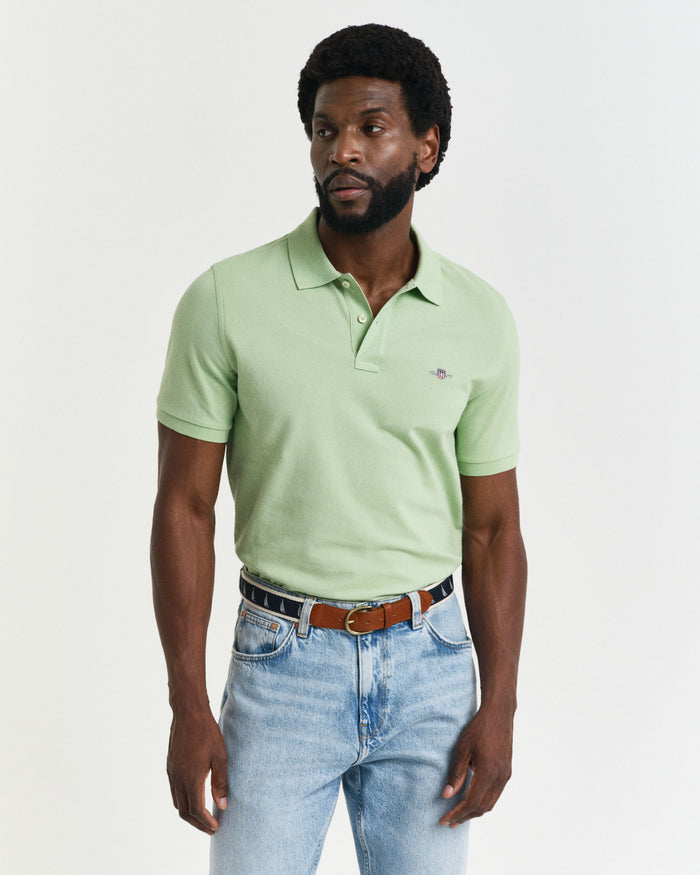 Shield Piqué Polo Shirt in Green