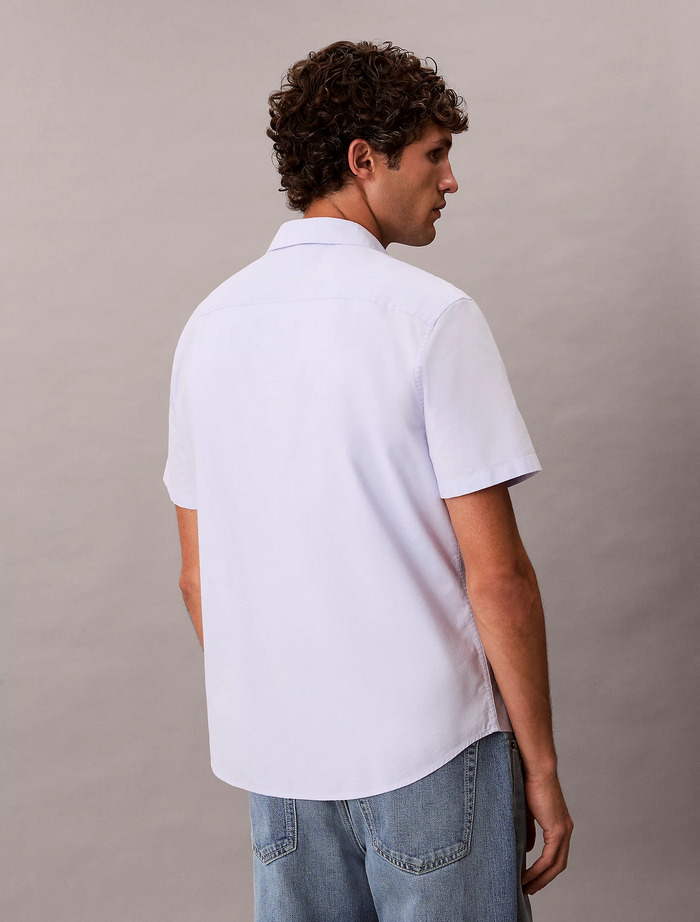 Short Sleeve Oxford Cotton Shirt in Iris