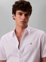 Short Sleeve Oxford Cotton Shirt in White