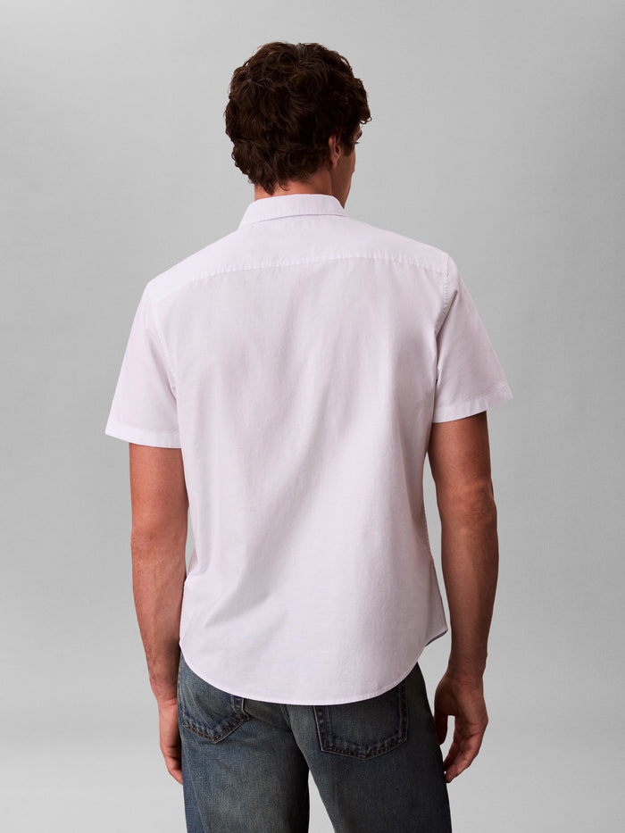 Short Sleeve Oxford Cotton Shirt in White