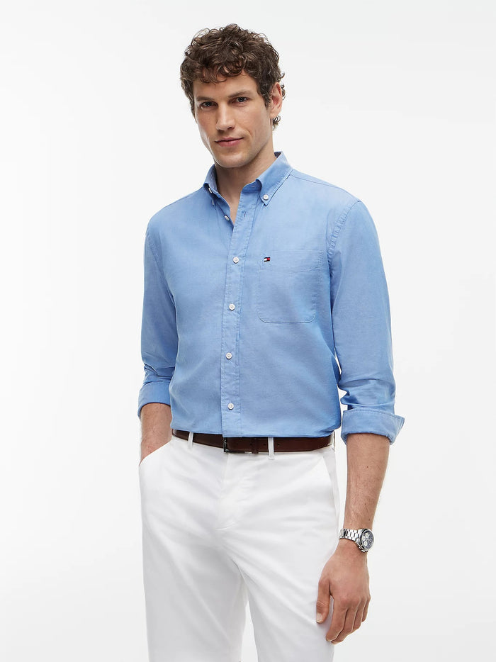 Slim Fit Lightweight Oxford Shirt in Blue