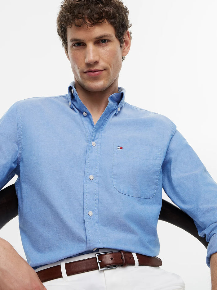 Slim Fit Lightweight Oxford Shirt in Blue
