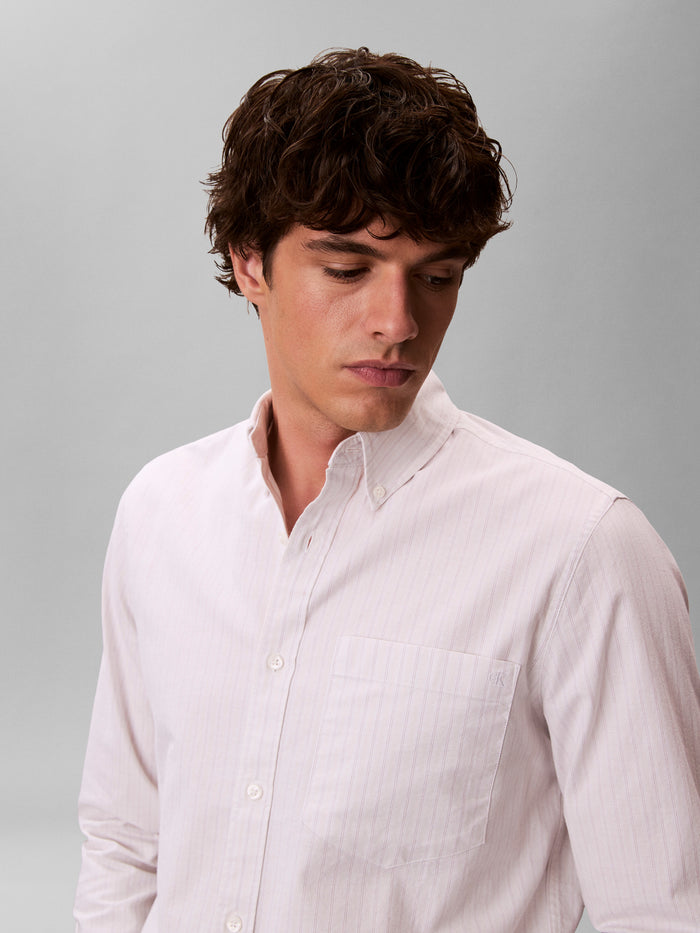 Stripe Classic Oxford Shirt in Chalk
