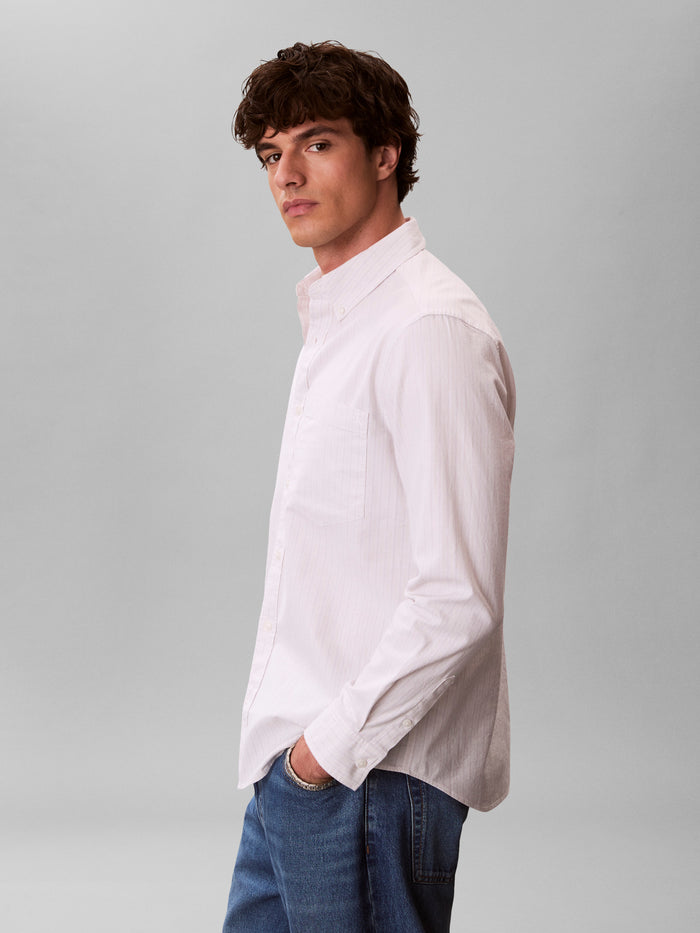 Stripe Classic Oxford Shirt in Chalk