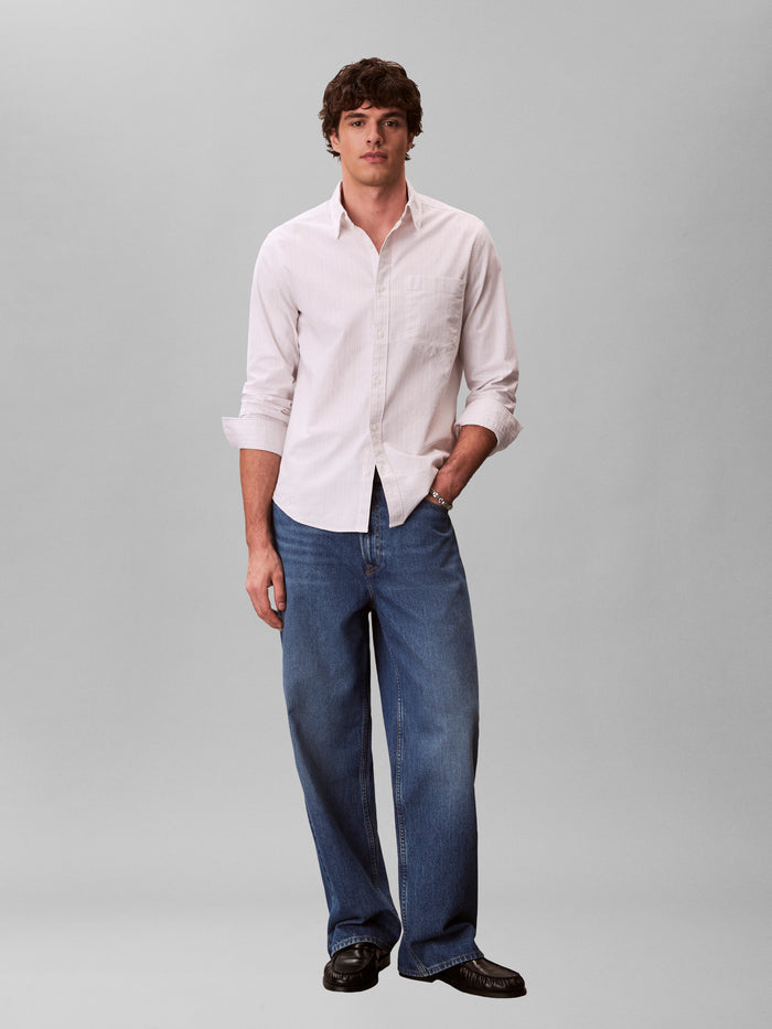 Stripe Classic Oxford Shirt in Chalk