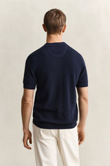 Textured Polo in Navy