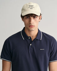 Tipped Piqué Polo Shirt in Navy