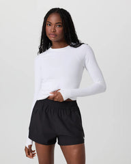 VUORI SURGE SEAMLESS LONG SLEEVE TEE WHITE WOMENS TOP
