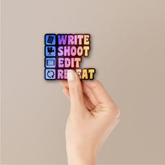 Write Shoot Edit Repeat Holographic Stickers - Holographic stickers | STICK IT UP