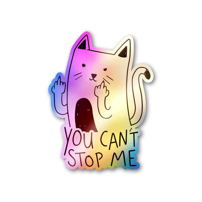 You Cant Stop Me Holographic Sticker - Holographic stickers | STICK IT UP